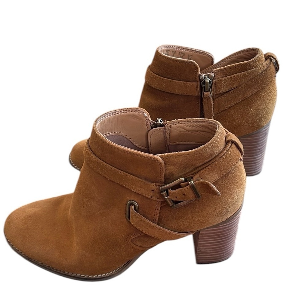 Franco Sarto Orena Suede Leather Brown Ankle Bootie Size 8 - Picture 2 of 7